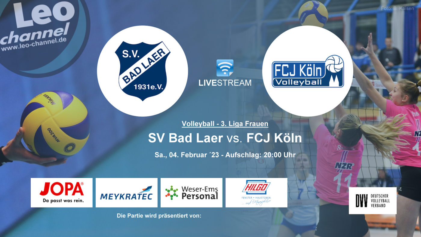 Volleyball-Livestream: SV Bad Laer empfängt FCJ Köln zum Heimspiel - Treffen der Tabellennachbarn
